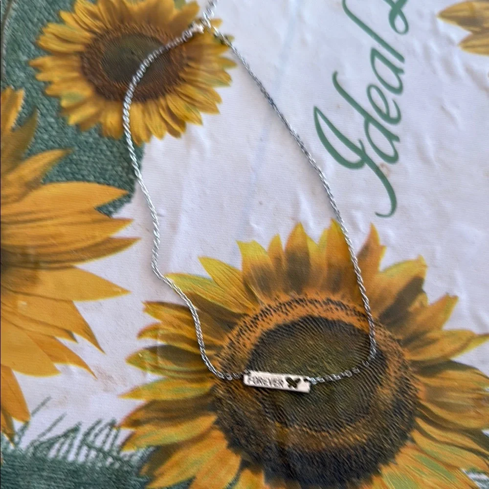 Silver Butterfly Forever Pendant Necklace